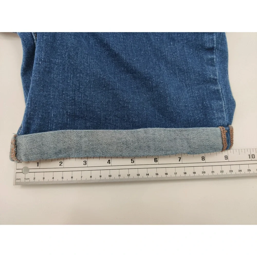 Old Navy Womens Blue Mid-Rise Cuffed Denim Bermuda Shorts Size 14 Medium Wash